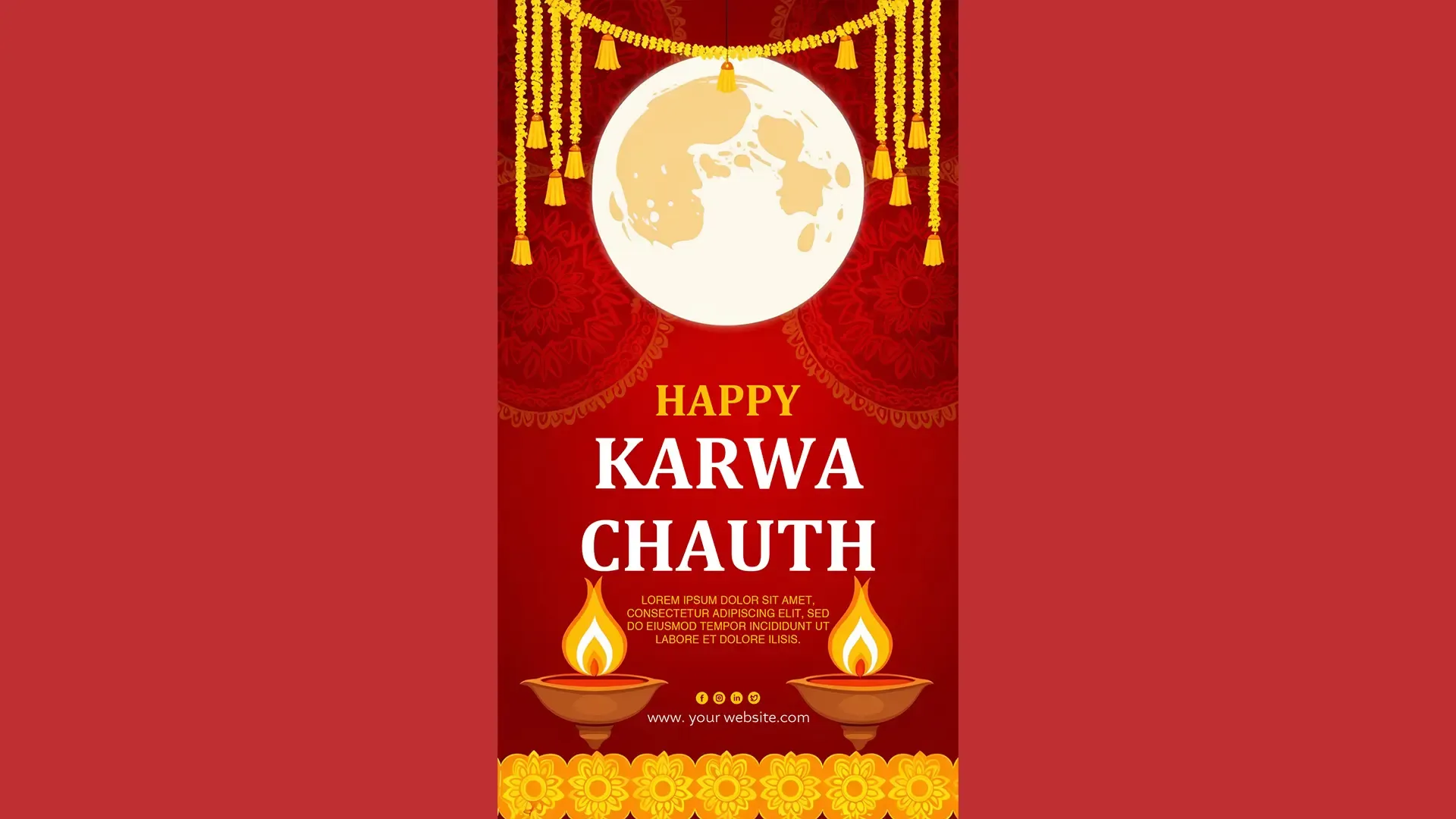 Celebrate Karwa Chauth with Elegant Instagram Story PSD Template